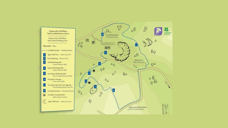 Map y Rhufeiniaid yn Sir Gaerfyrddin